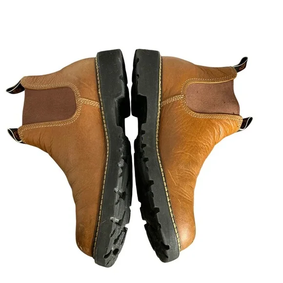Ariat Men's Leather Work Chelsea Boots Brown Pull-On Slip-On US 11D Rugged Sole - Picture 9 of 12